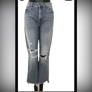 Womens MOTHER Distressed INSIDER crop STEP FRAY Ace of SPADES JEANS 29 EUC